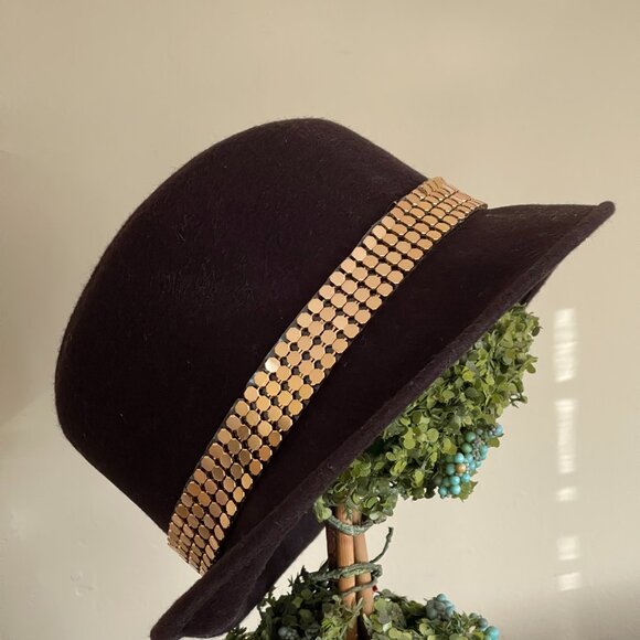 Accented Brown Wool Hat - Picture 2 of 12